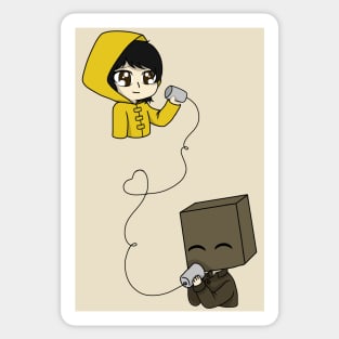 little nightmares mono and six chibi Sticker